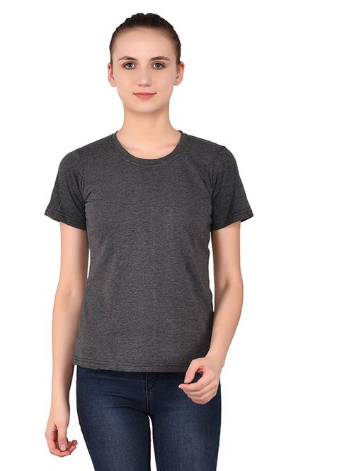 women solid round neck t-shirt - 20842212 - Standard Image - 0
