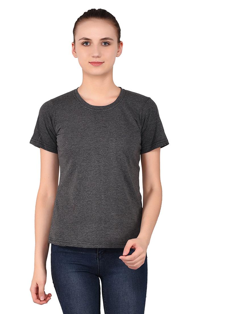 women solid round neck t-shirt - 20842212 - Zoom Image - 0
