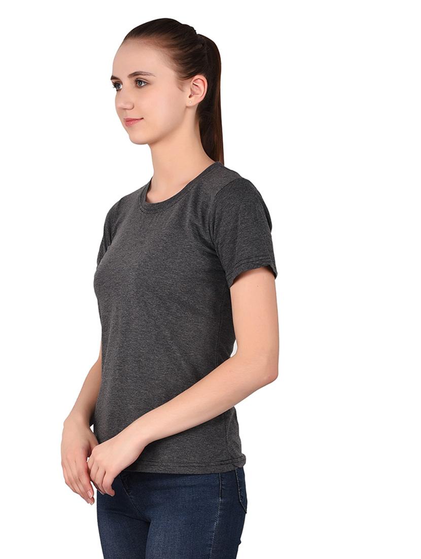 women solid round neck t-shirt - 20842212 - Standard Image - 1