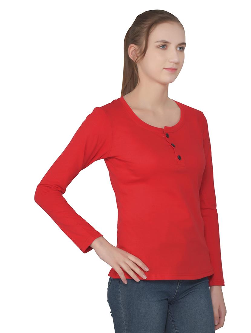 women solid round neck t-shirt - 20842214 - Standard Image - 1