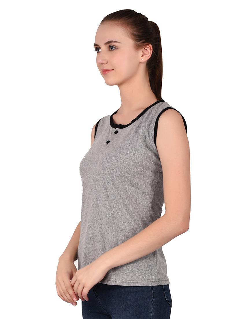 women solid round neck t-shirt - 20842217 -  Standard Image - 1