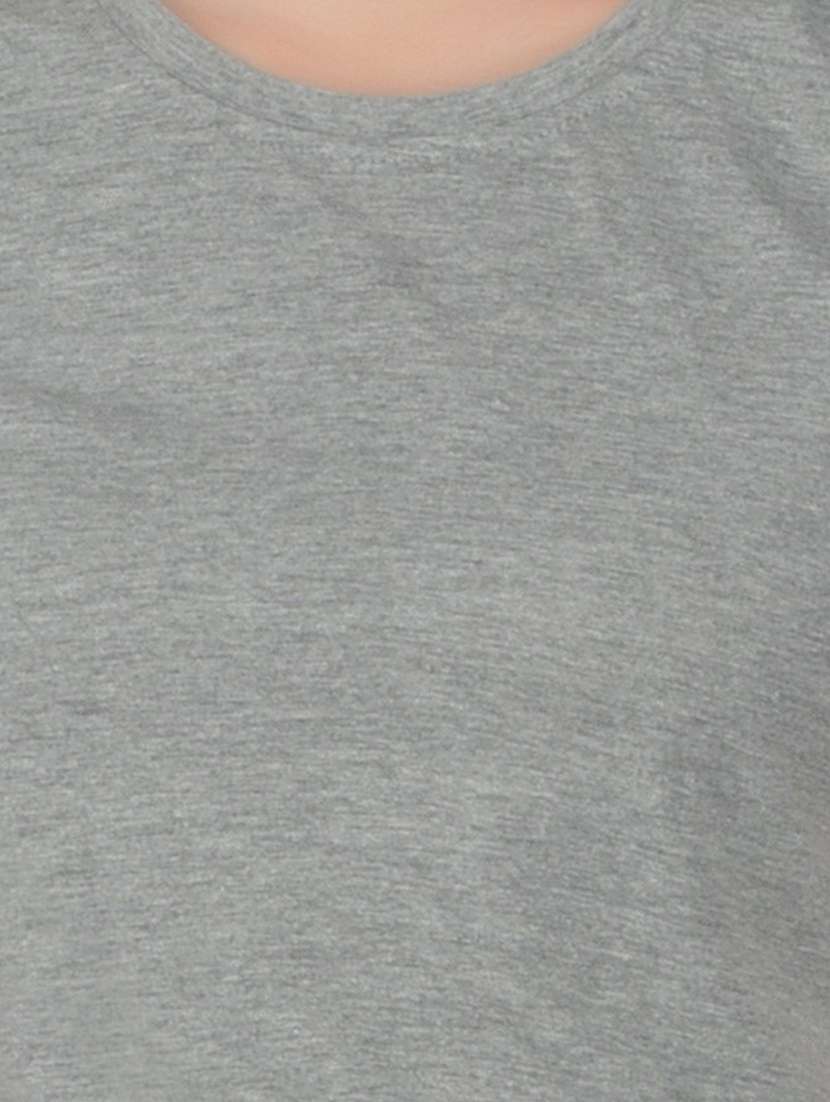 grey cotton blend plain t-shirt - 20842220 -  Standard Image - 4