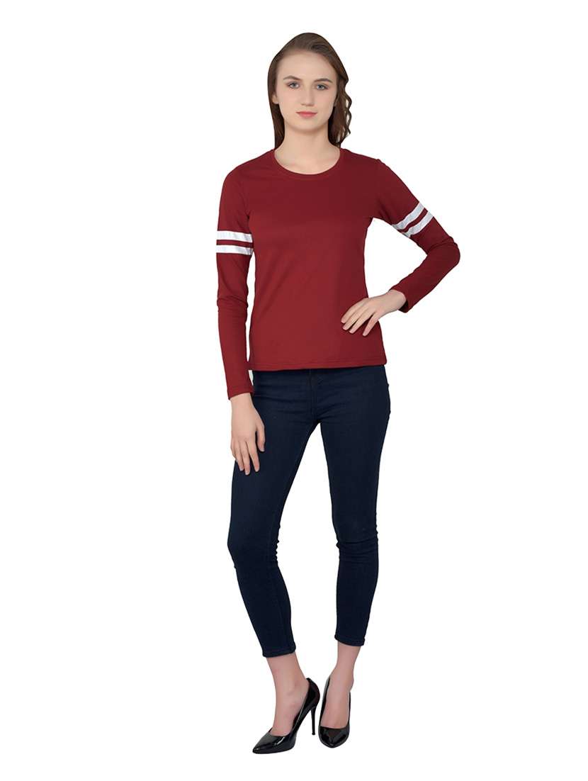 women solid round neck t-shirt - 20842231 -  Standard Image - 4
