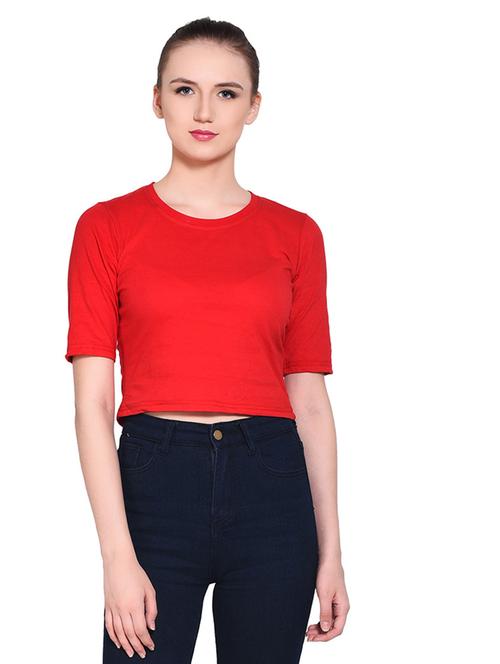 women solid round neck t-shirt - 20842233 - Standard Image - 0