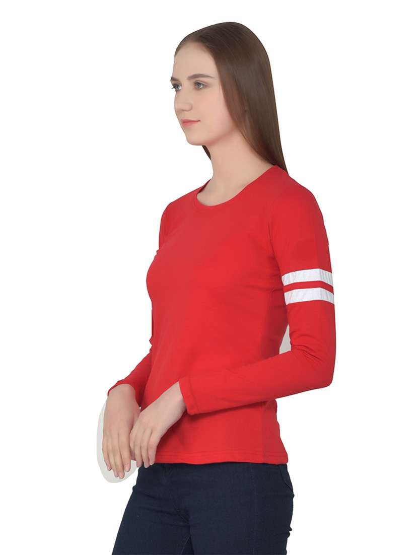 women solid round neck t-shirt - 20842236 -  Standard Image - 1