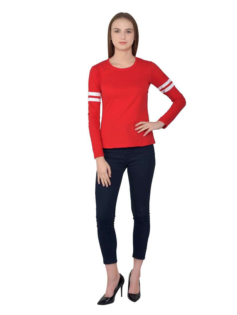 women solid round neck t-shirt - 20842236 -  Standard Image - 4