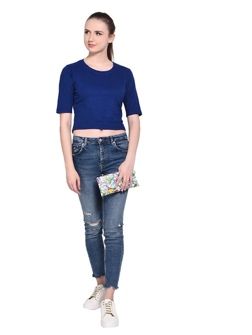 women solid round neck t-shirt - 20842250 -  Standard Image - 4