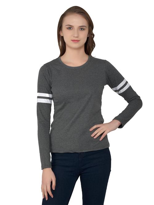 women solid round neck t-shirt - 20842252 - Standard Image - 0