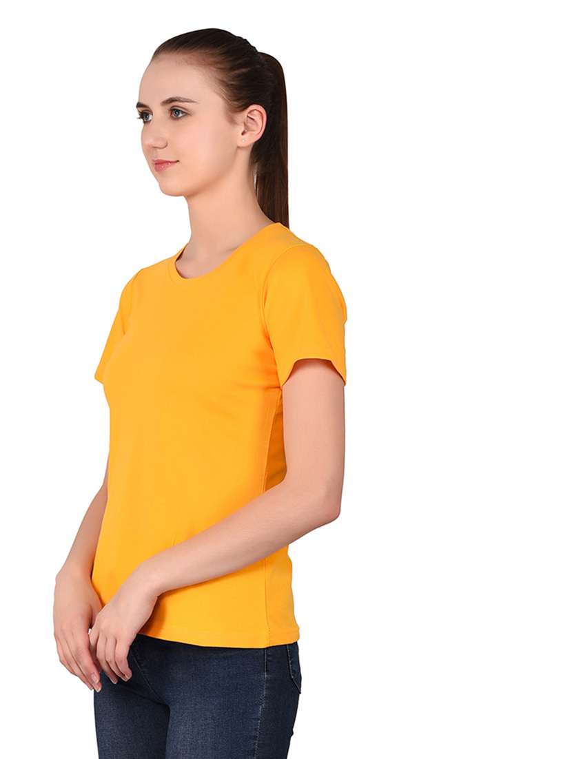 women solid round neck t-shirt - 20842253 -  Standard Image - 1