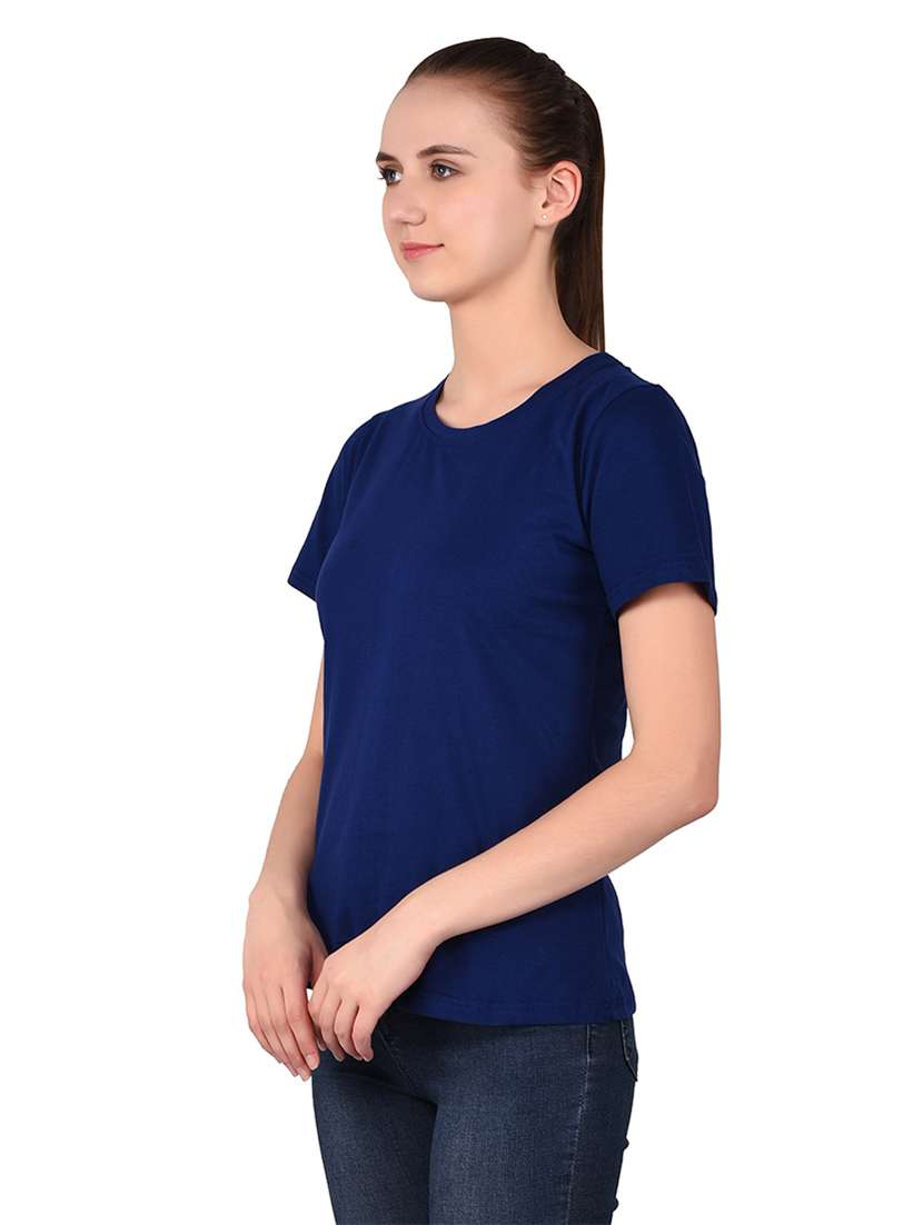women solid round neck t-shirt - 20842255 -  Standard Image - 1