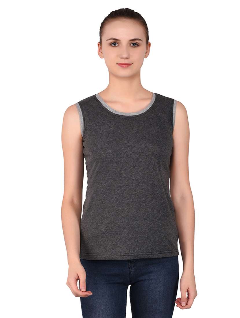 women solid round neck t-shirt