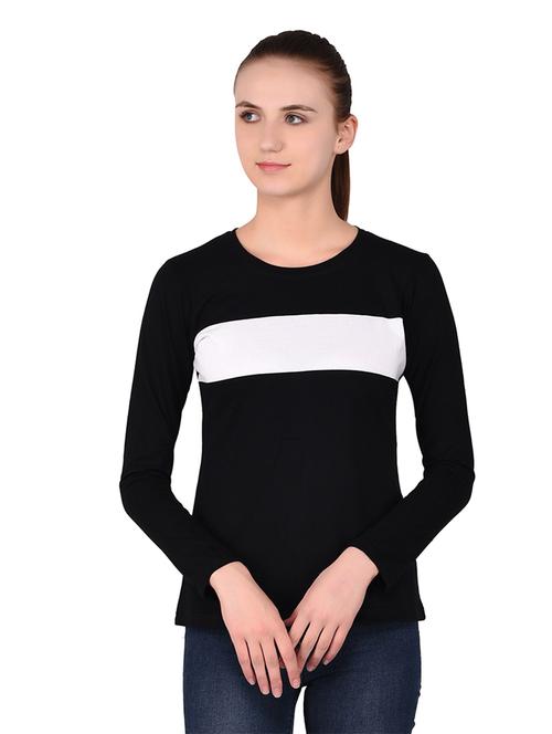women color block round neck t-shirt - 20842261 -  Standard Image - 0