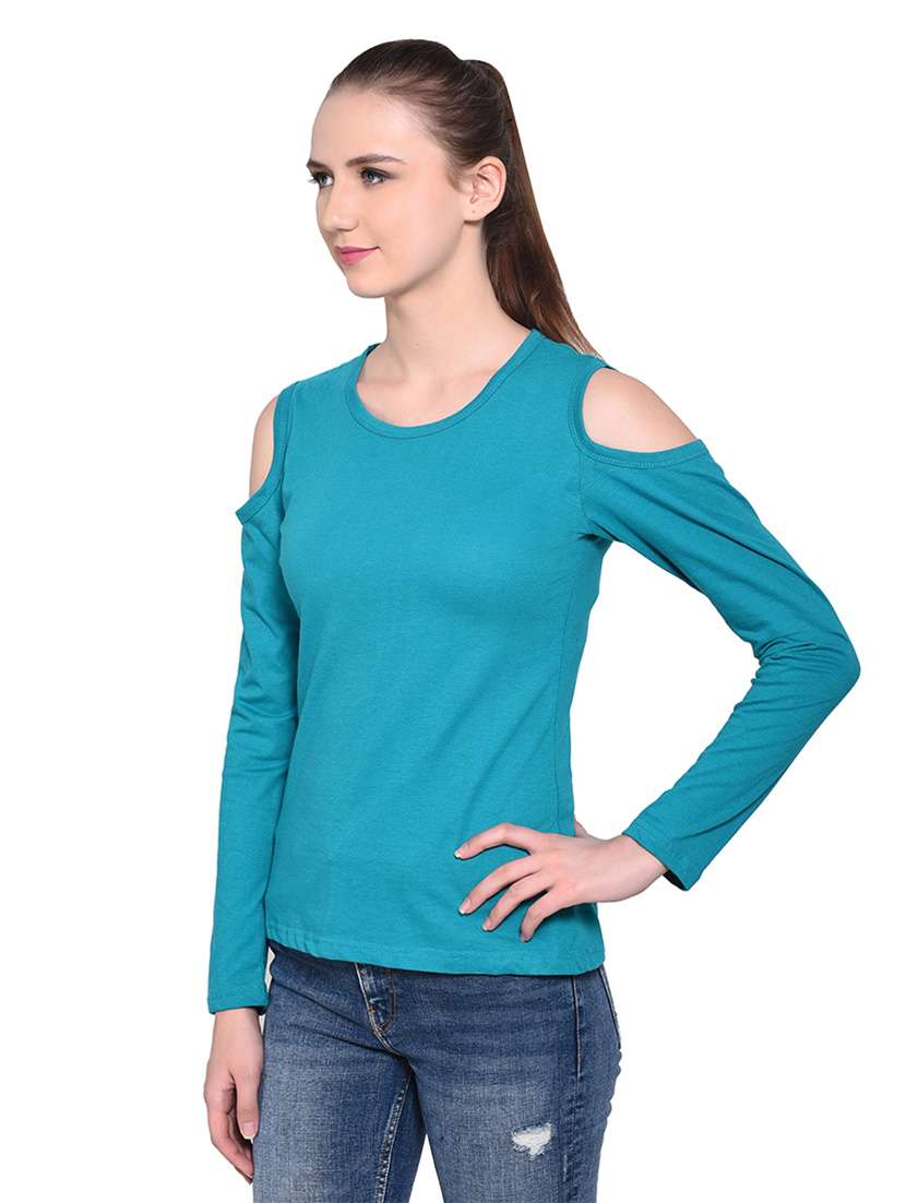 women solid round neck t-shirt - 20842272 -  Standard Image - 1