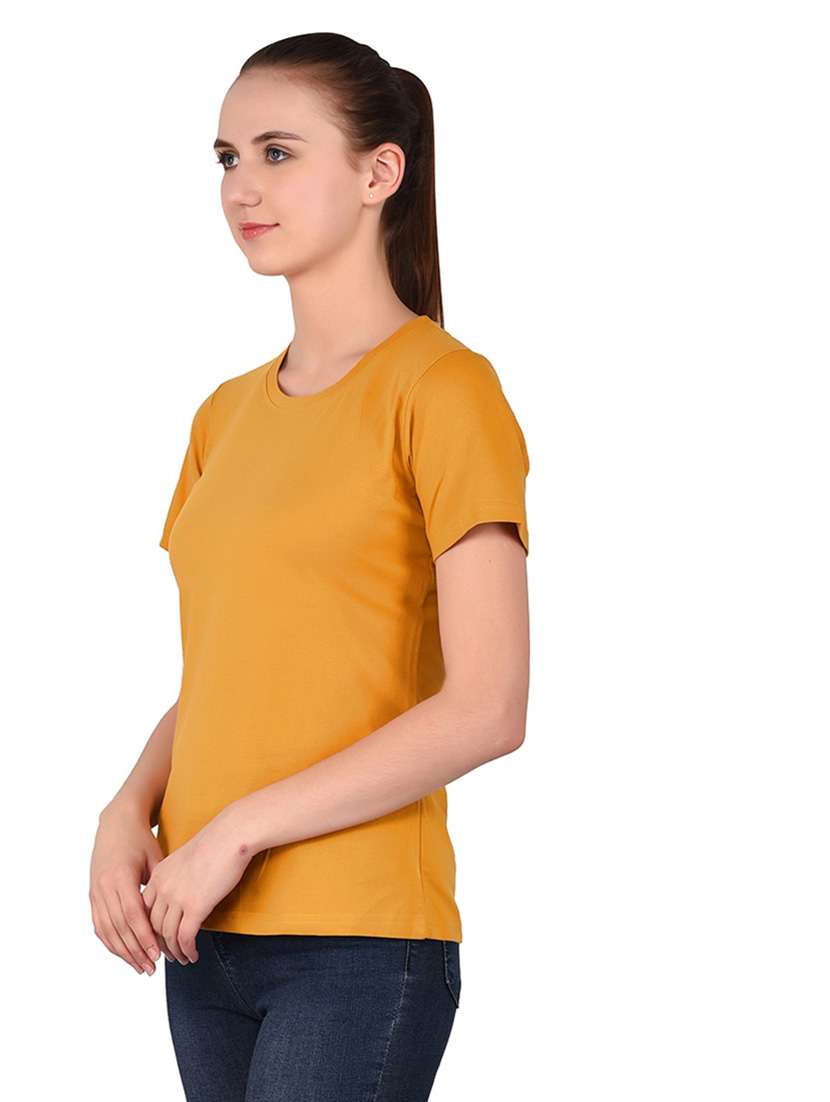 women solid round neck t-shirt - 20842279 -  Standard Image - 1