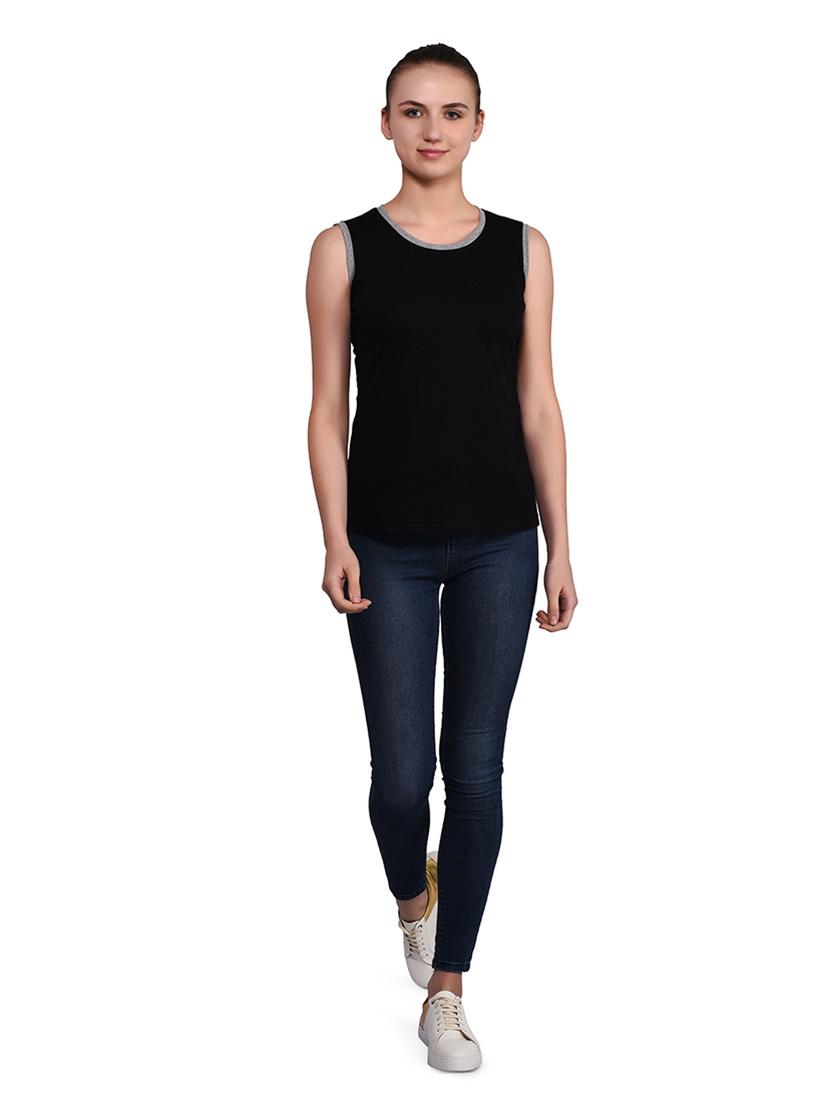 women solid round neck t-shirt - 20842281 - Standard Image - 4