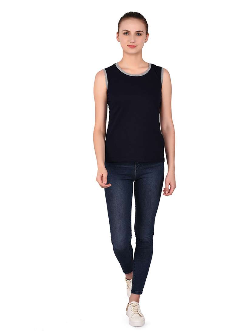 women solid round neck t-shirt - 20842291 -  Standard Image - 4