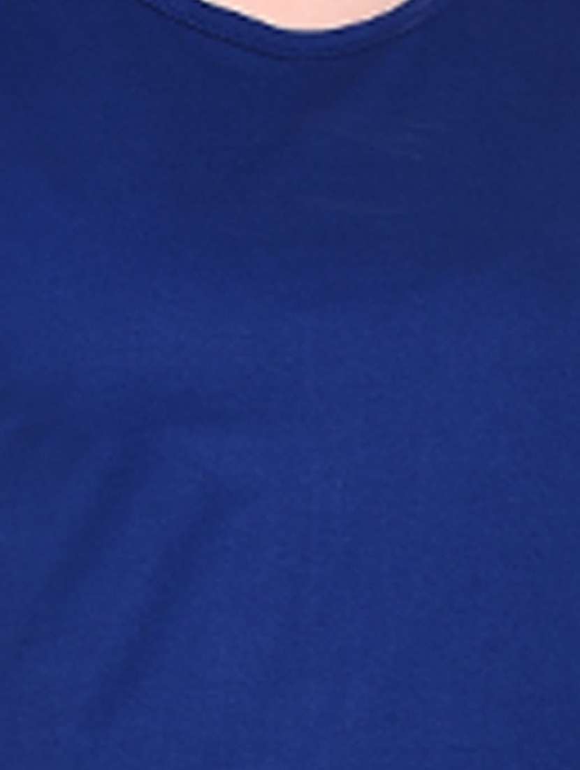 blue cotton blend plain t-shirt - 20842295 -  Standard Image - 4