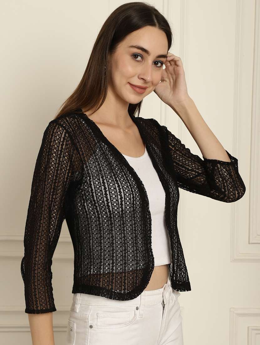women self design net regular shrug - 20844422 -  Standard Image - 1