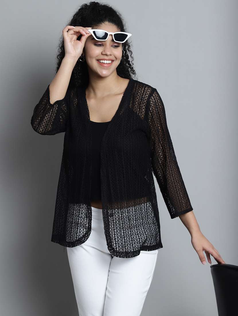 women self design net regular shrug - 20844429 -  Standard Image - 1