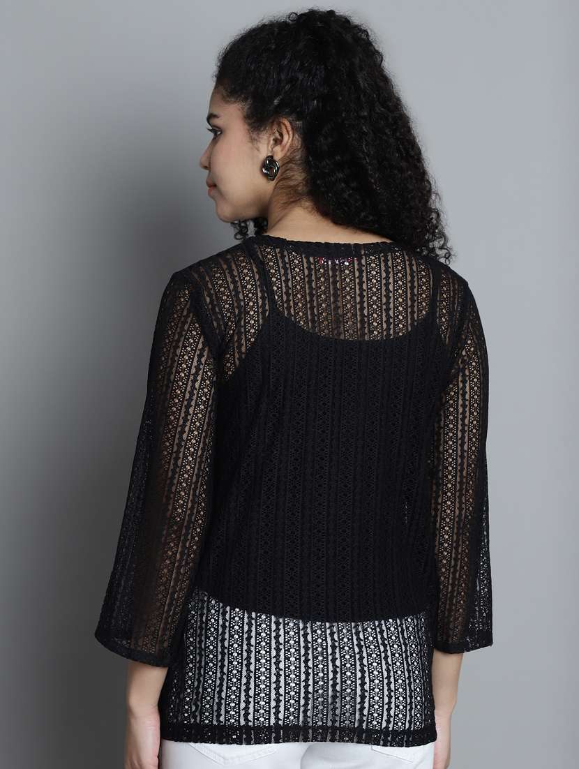 women self design net regular shrug - 20844429 -  Standard Image - 4