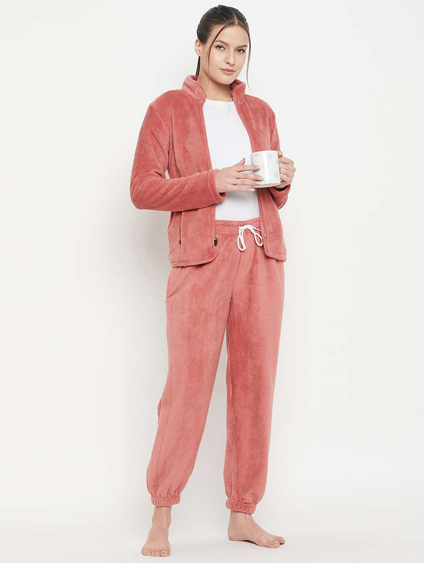 peach fleece plain sweatshirt - 20844484 -  Standard Image - 4