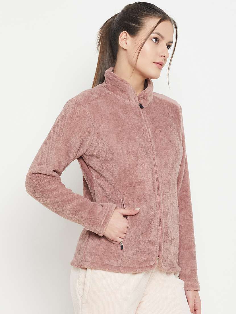 mauve fleece plain sweatshirt - 20844485 -  Standard Image - 1