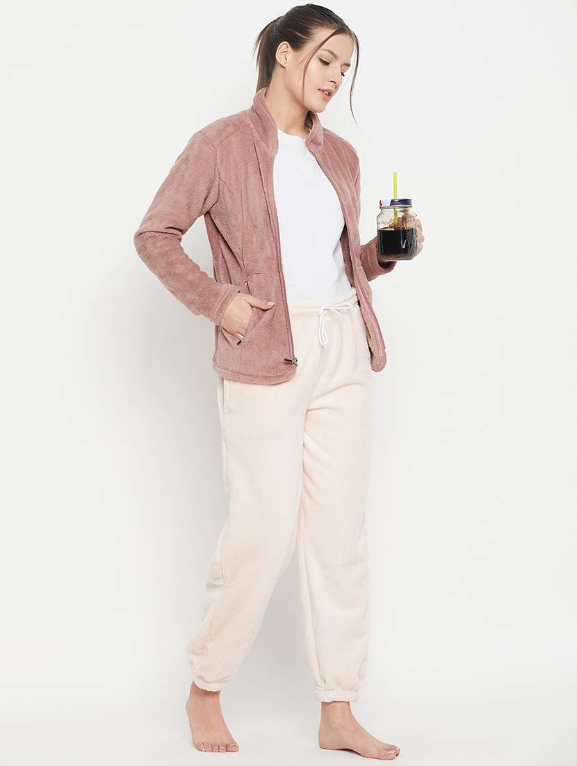 mauve fleece plain sweatshirt - 20844485 -  Standard Image - 4