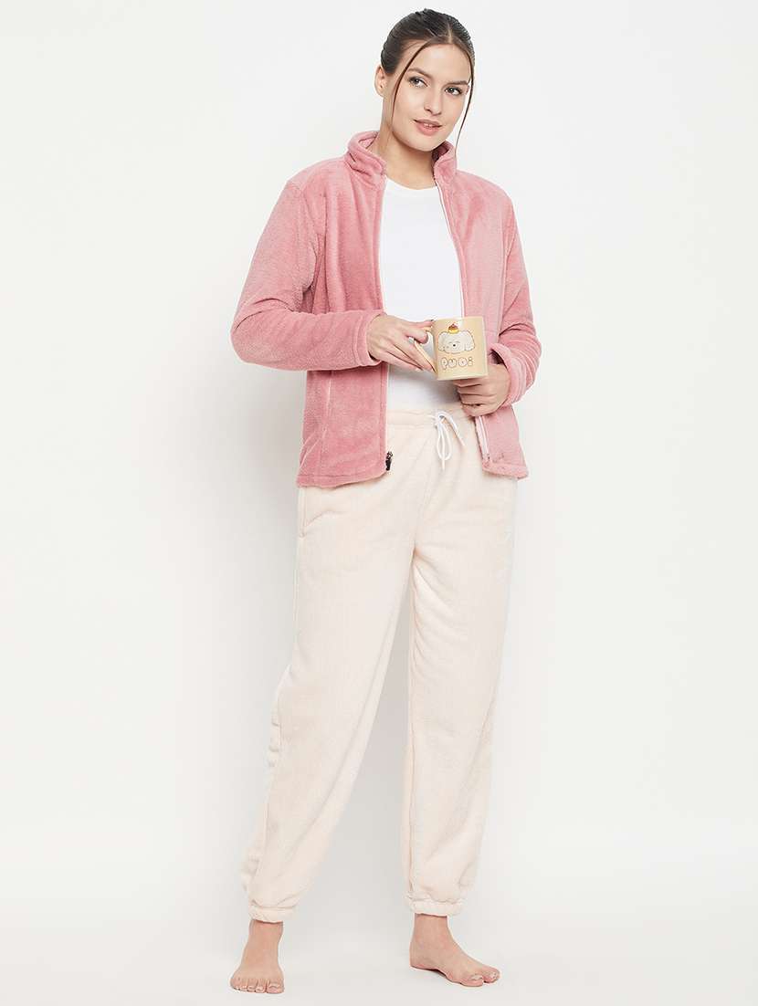 pink fleece plain sweatshirt - 20844486 -  Standard Image - 4