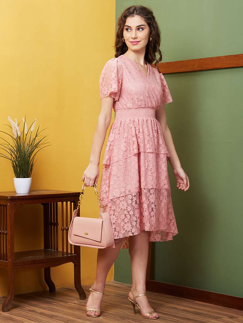 pink self-designed layered dress - 20844568 - Standard Image - 1