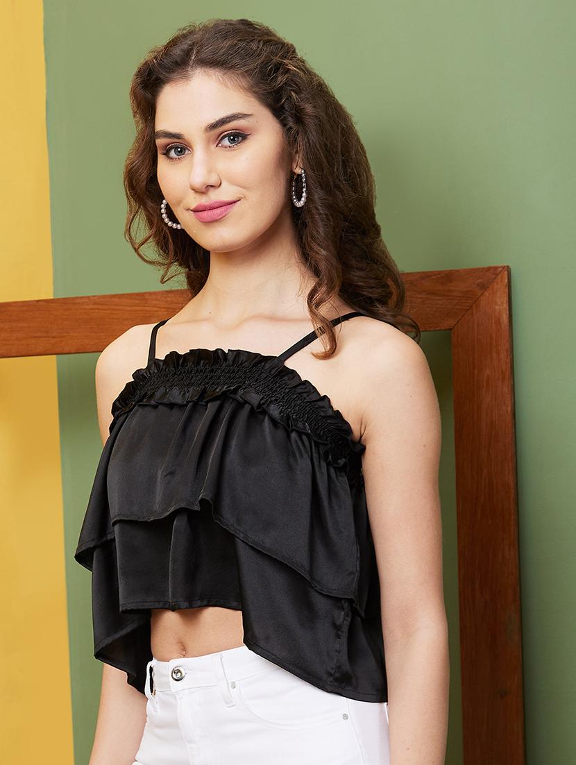 black solid regular top - 20844590 - Standard Image - 1
