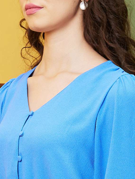 blue solid regular top - 20844600 -  Standard Image - 4