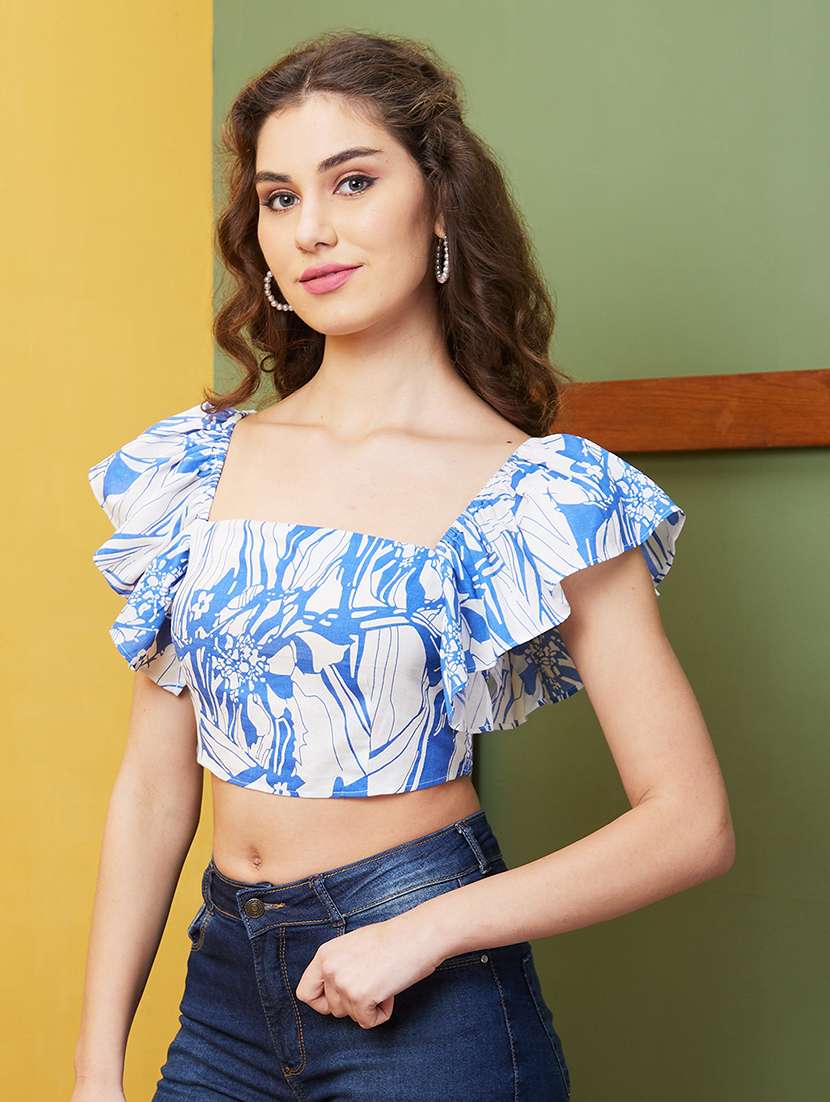blue abstract printed regular top - 20844626 -  Standard Image - 1