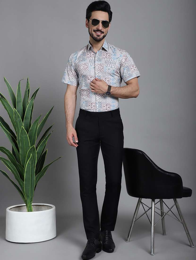 beige cotton formal shirt - 20844680 -  Standard Image - 4