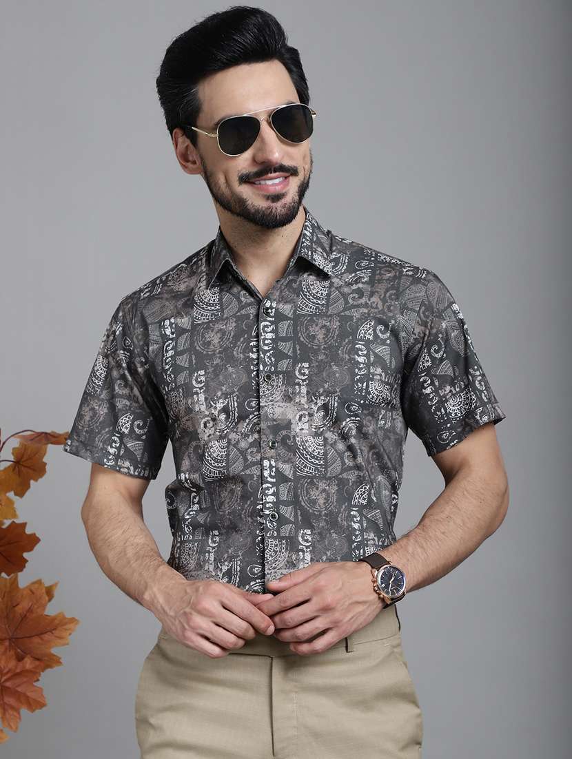 grey cotton casual shirt - 20844689 -  Standard Image - 1