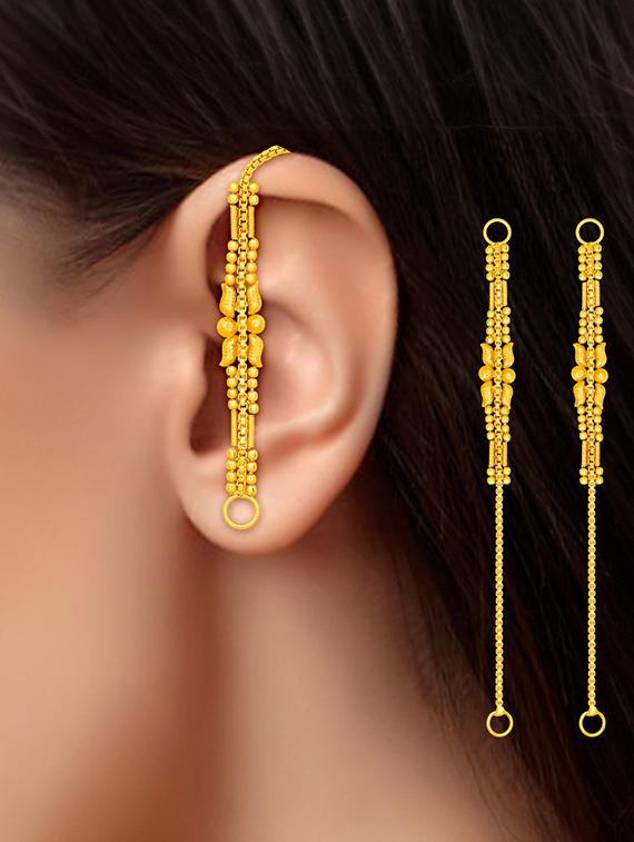 gold brass earcuff earrings - 20844695 - Standard Image - 4
