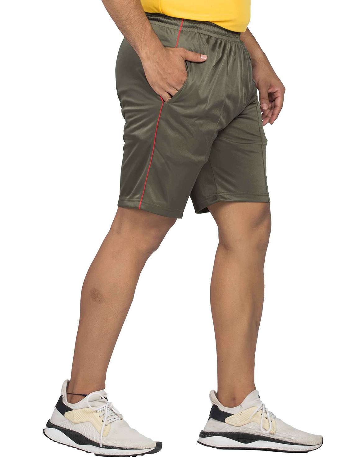 olive polyester regular short - 20845156 - Standard Image - 1