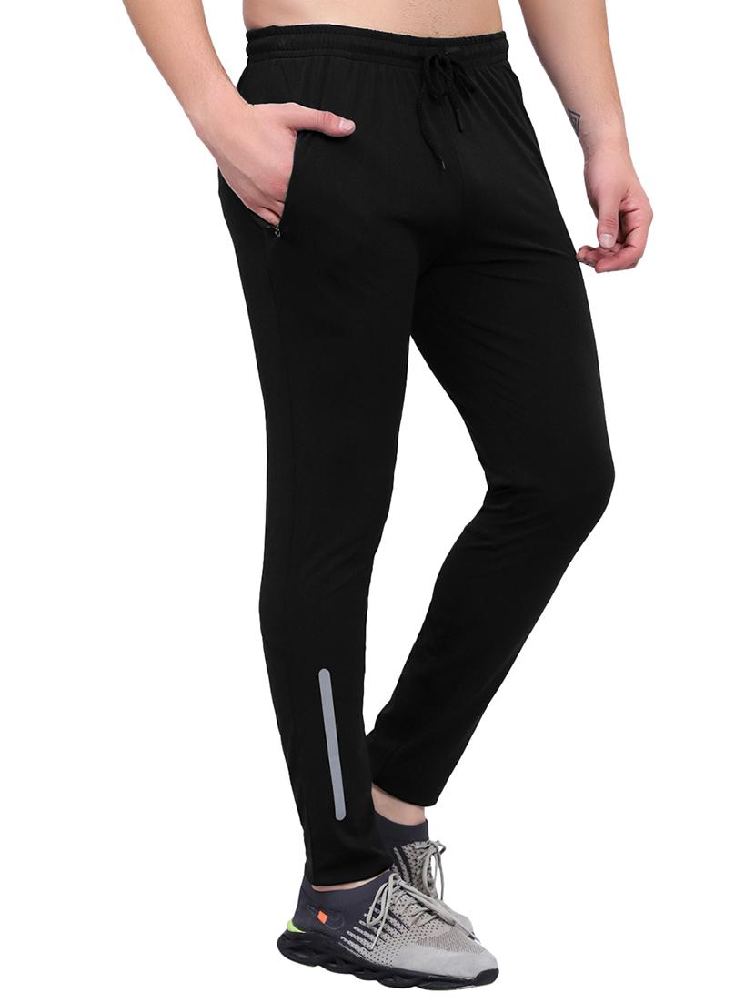 black lycra blend  full length track pant - 20845202 -  Standard Image - 1