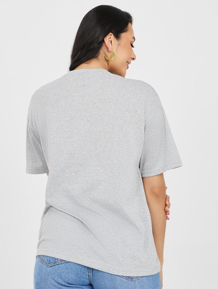 grey polyester chest printed t-shirt - 20845865 -  Standard Image - 1