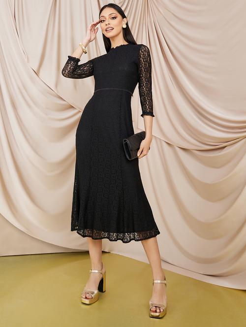 women black self-designed a-line dress - 20845988 -  Standard Image - 0