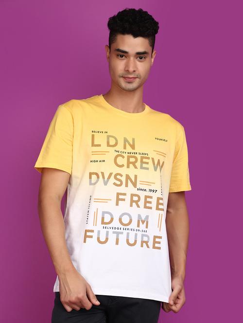 men round neck front printed t-shirt - 20846406 - Standard Image - 0