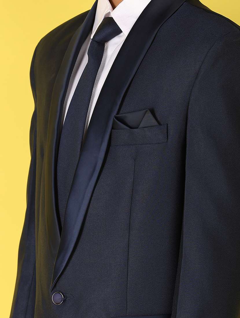 boys navy blue solid suit set - 20846446 -  Standard Image - 6