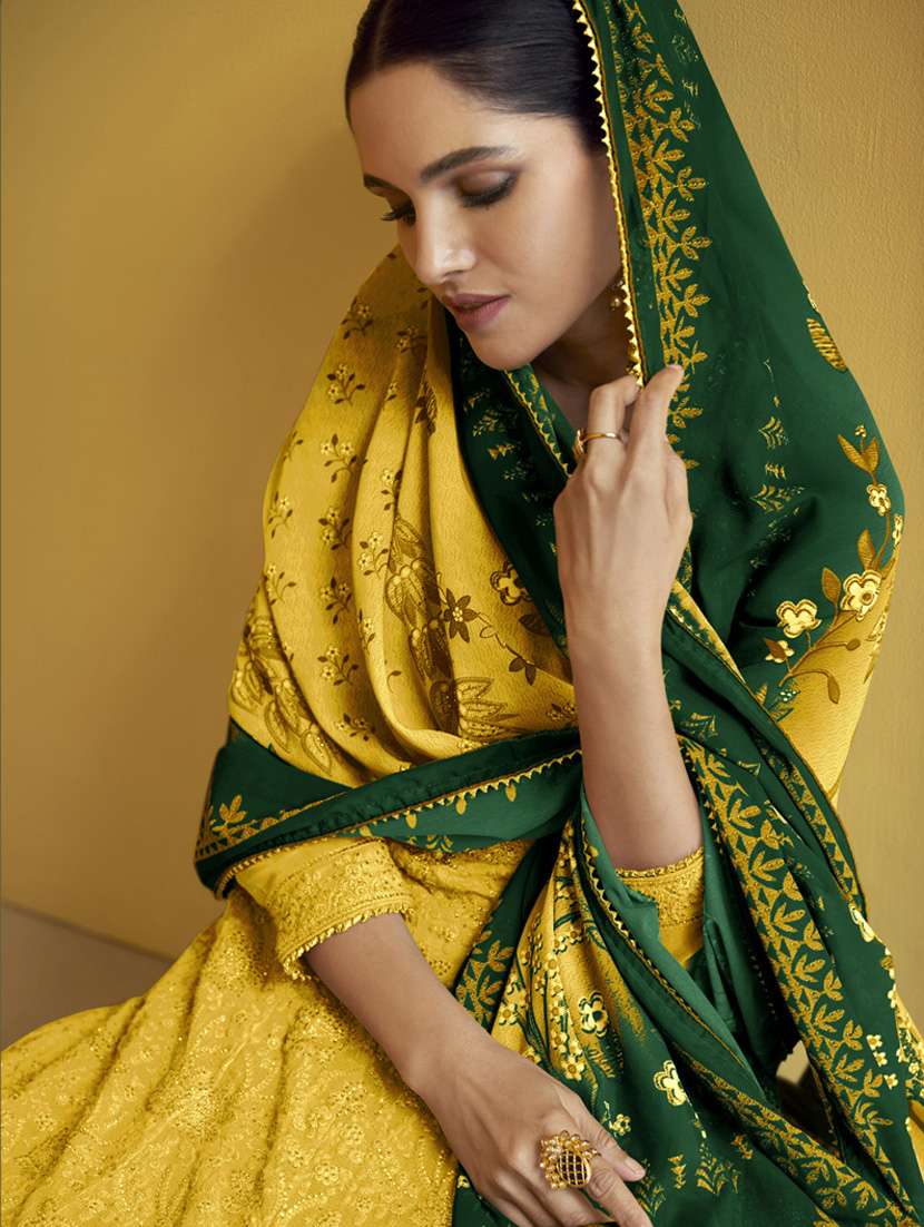 women embroidered semi-stitched suit set - 20846505 - Standard Image - 1