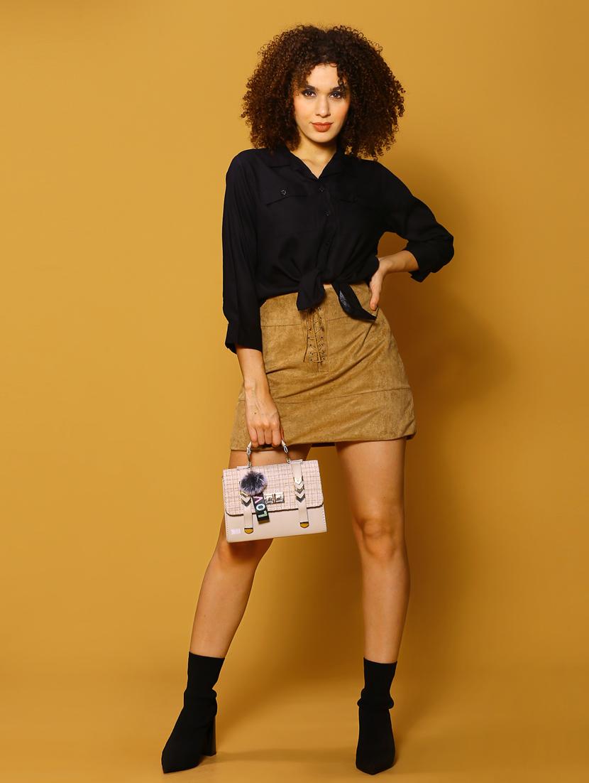 women black solid shirt top - 20847918 - Standard Image - 4