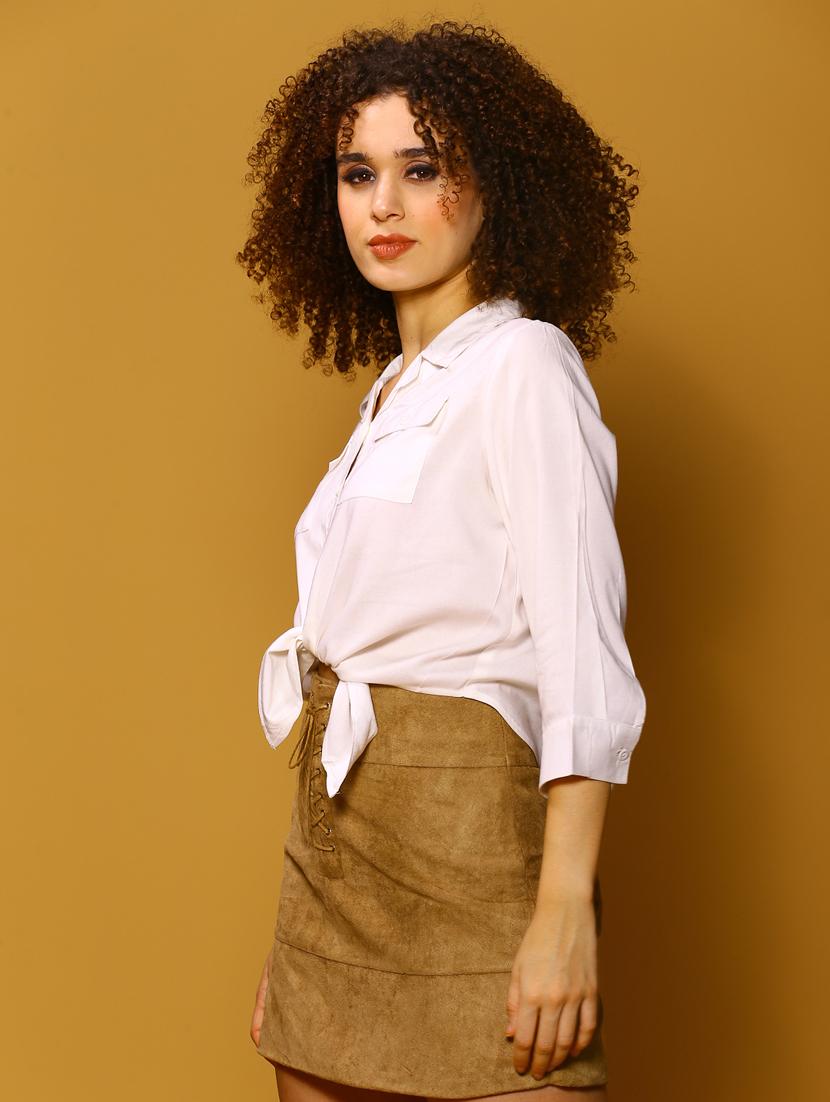 off white viscose shirt top - 20847919 - Standard Image - 1