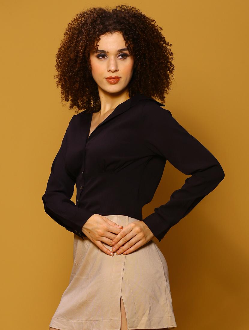 women black solid shirt top - 20847943 - Zoom Image - 0