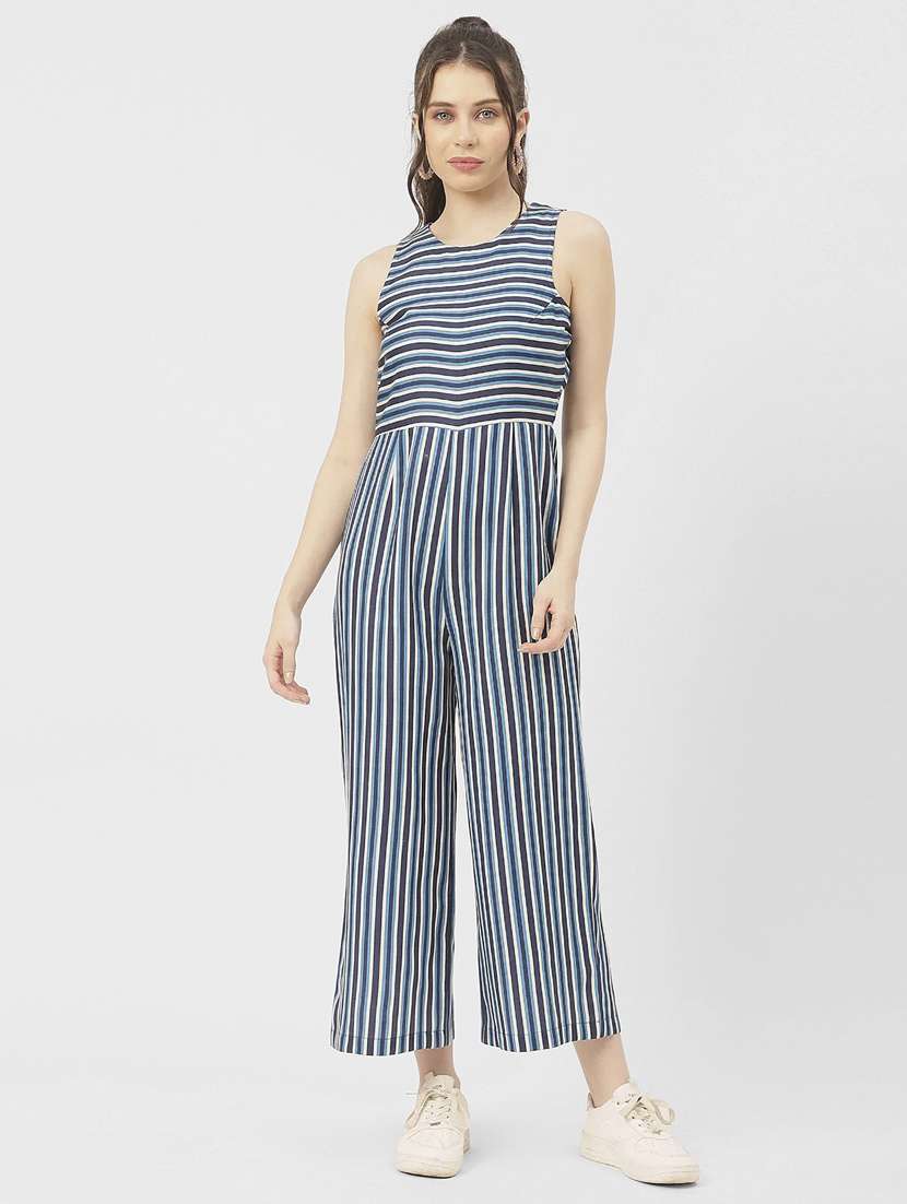 women multicolored stripes full leg jumpsuit - 20847948 -  Standard Image - 1