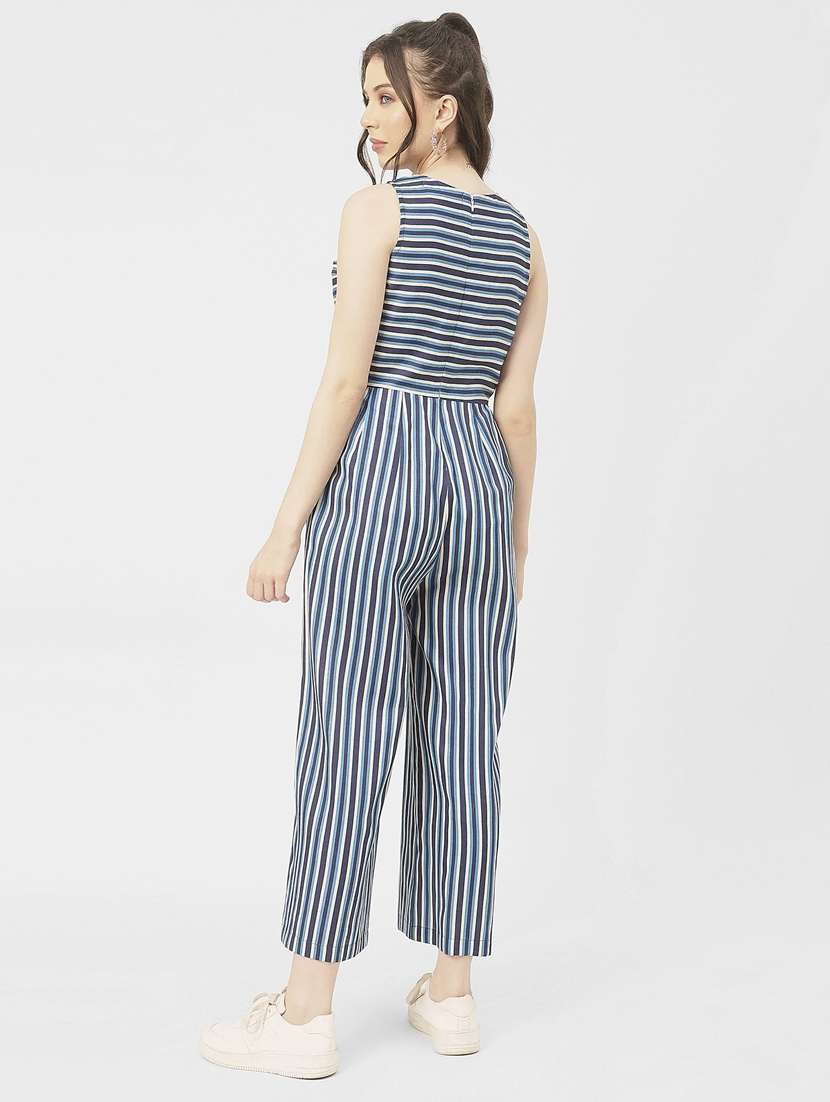 women multicolored stripes full leg jumpsuit - 20847948 -  Standard Image - 4