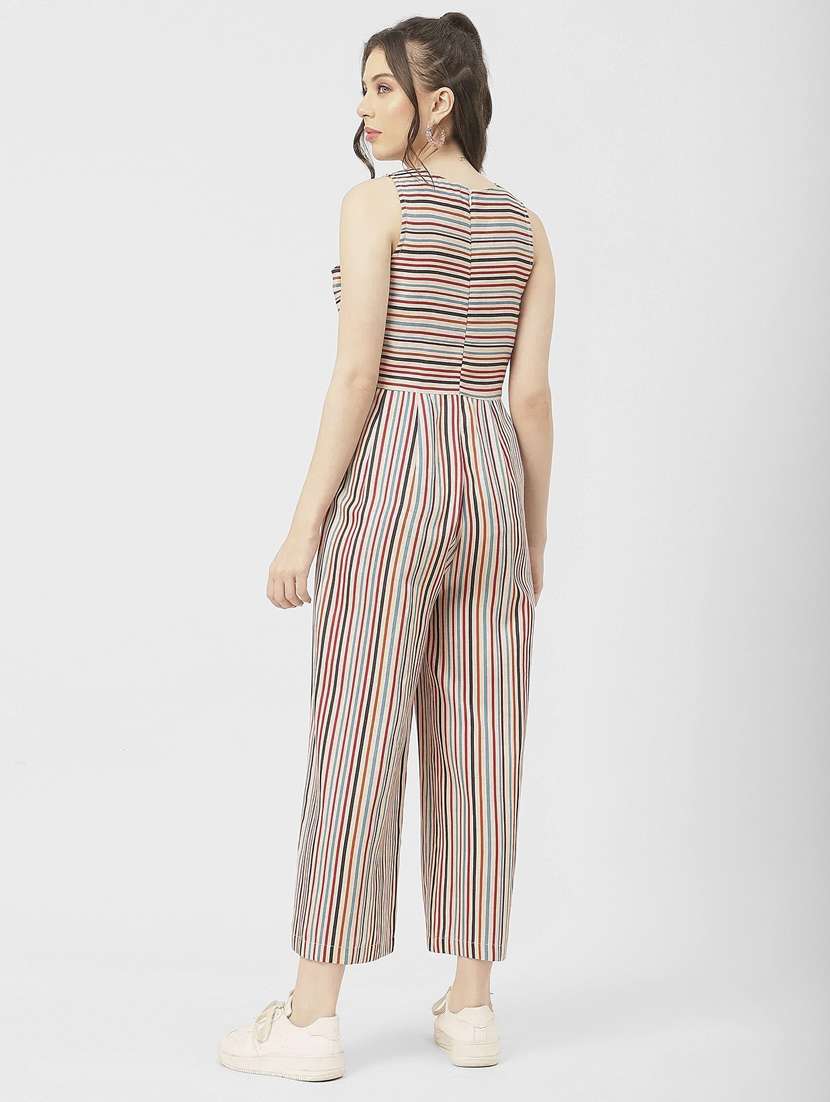 women multicolored stripes full leg jumpsuit - 20847952 -  Standard Image - 4