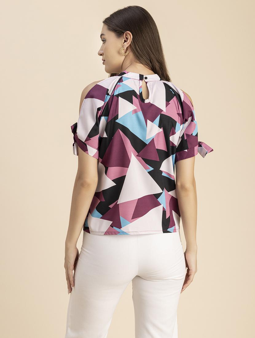 women multicolored geometric printed straight top - 20848811 - Standard Image - 4