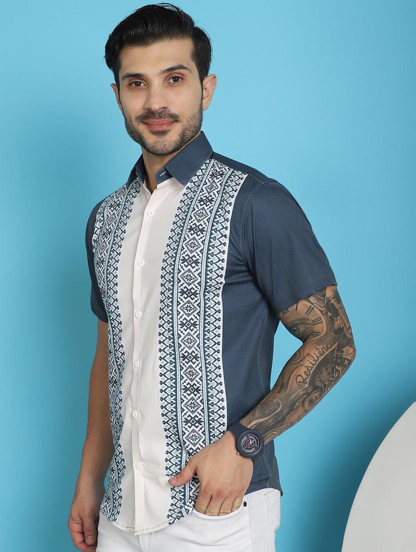 charcoal cotton blend casual shirt - 20848828 - Standard Image - 1